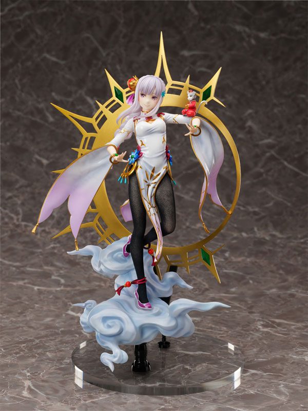 Re:Zero kara Hajimeru Isekai Seikatsu - Emilia - Puck - F:Nex - 1/7 - China Dress Ver. (FuRyu)