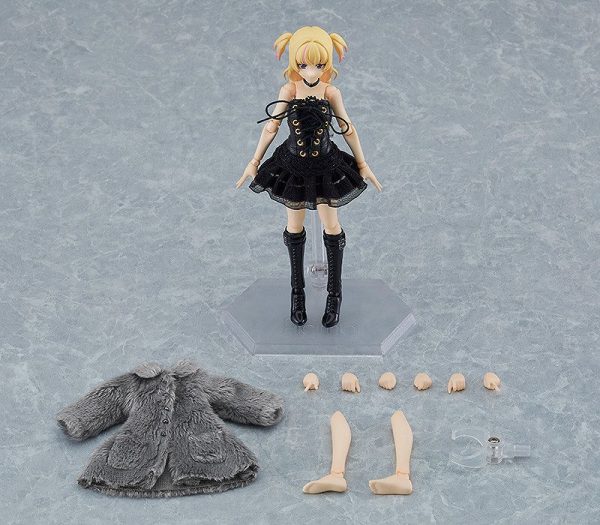 Original - Figma (#581a) - figma Styles - Yuki - Black Corset Dress + Fur Coat Outfit