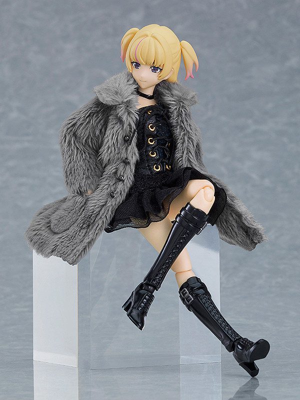 Original - Figma (#581a) - figma Styles - Yuki - Black Corset Dress + Fur Coat Outfit